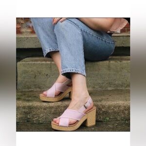 Toms Ibiza  Lilac Block Heel Sandal-size 8